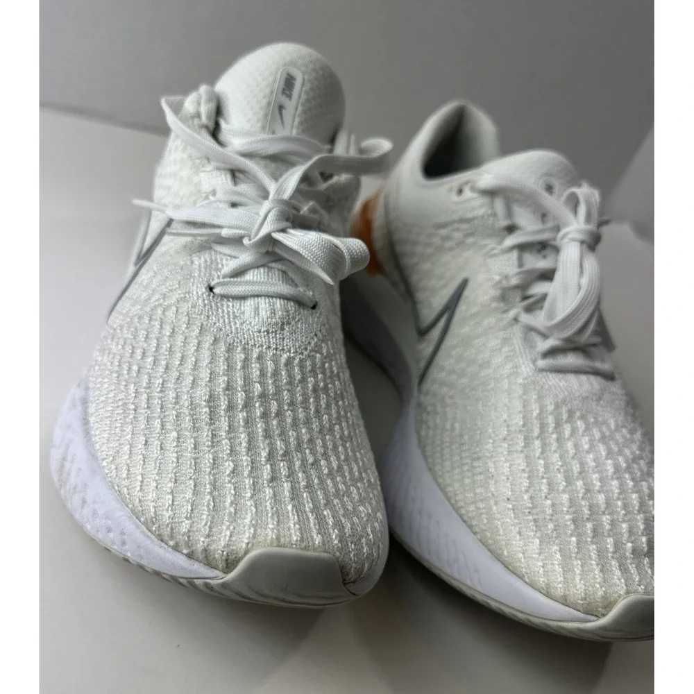 Nike React Infinity Run Flyknit 3 Shoes White Grey Kumquat Mens 11.5 DH5392-100 - Picture 10 of 16